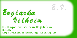boglarka vilheim business card